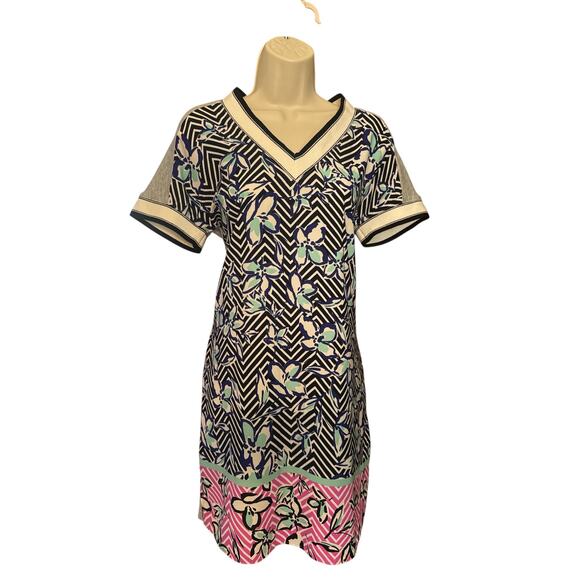 Potters Pot floral and geometric print t-shirt dress size M EUC - Picture 5 of 8